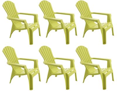 Fauteuil Adirondack en résine polypropylène (Lot de 6) (Anis)