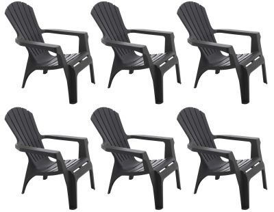 Fauteuil Adirondack en résine polypropylène (Lot de 6) (Anthracite)