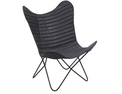 Fauteuil Butterfly en cuir (Noir)