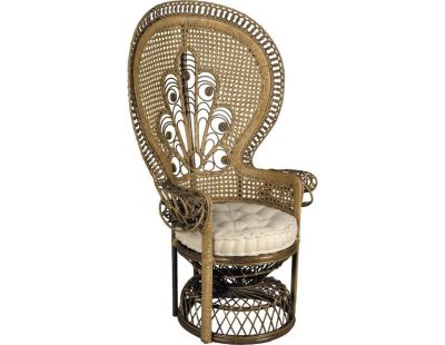 Fauteuil Emmanuelle en rotin teinté marron