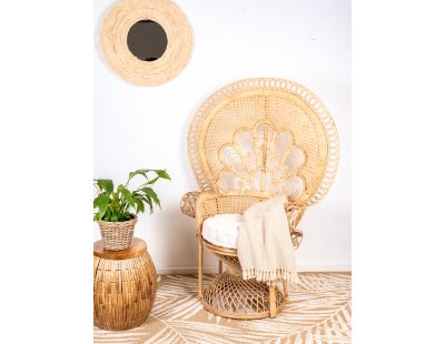 Fauteuil Emmanuelle en rotin teinté marron