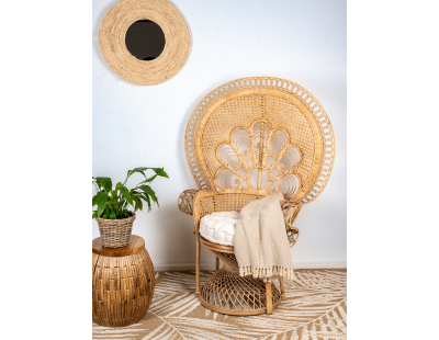 Fauteuil Emmanuelle en rotin teinté marron