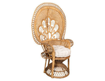 Fauteuil Emmanuelle en rotin teinté marron