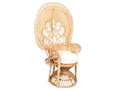 Fauteuil Emmanuelle en rotin teinté marron