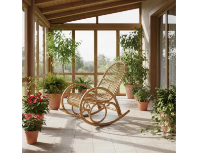 Fauteuil Rocking-chair en manau (Non écorcé)