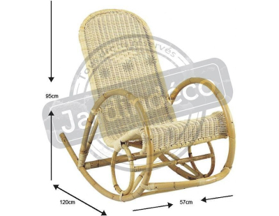 Fauteuil Rocking en manau et moelle de rotin naturelle Tipi