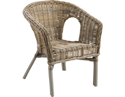 Fauteuil en poelet gris Véranda