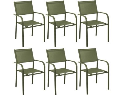 Fauteuil en aluminium Duca (Lot de 6) (Vert)