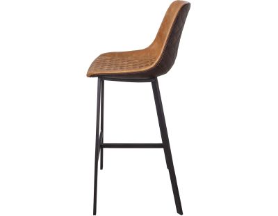 Fauteuil de bar assise capitonné en polyuréthane (Caramel)