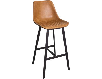 Fauteuil de bar assise capitonné en polyuréthane (Caramel)