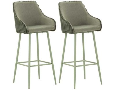 Fauteuil de bar en tissu et métal Alaska (Lot de 2) (Vert)