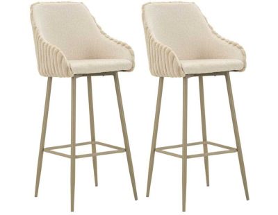 Fauteuil de bar en tissu et métal Alaska (Lot de 2) (Crème)