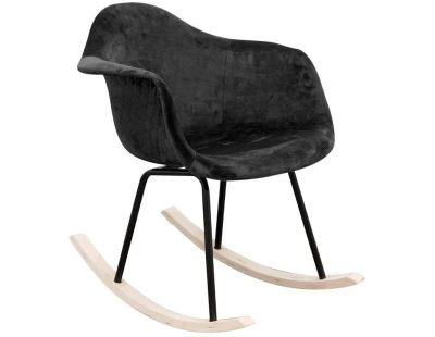 Fauteuil à bascule assise en velours noir