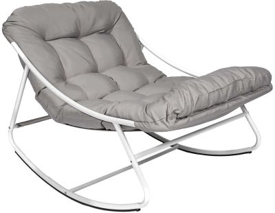 Fauteuil à bascule en métal Tenerife (Beige)