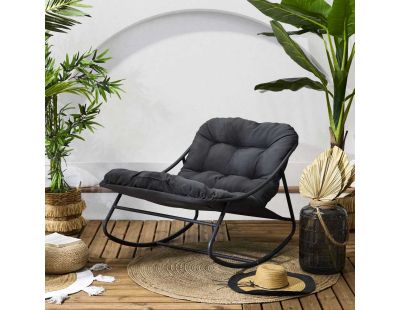 Fauteuil à bascule en métal Tenerife (Gris anthracite)