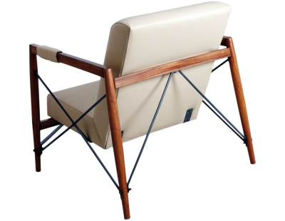 Fauteuil en bois de suar massif et métal