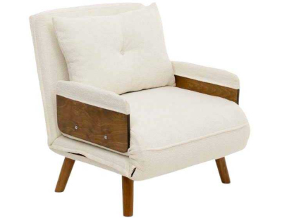 Fauteuil convertible Cosmo Single (Blanc teddy)
