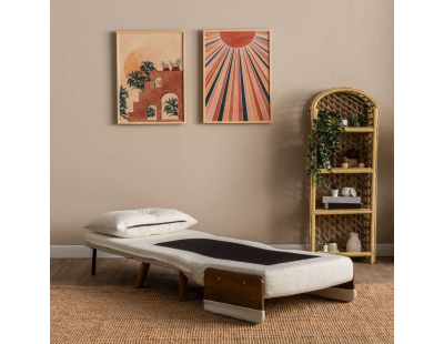 Fauteuil convertible Cosmo Single (Blanc teddy)