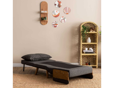 Fauteuil convertible Cosmo Single (Gris foncé)