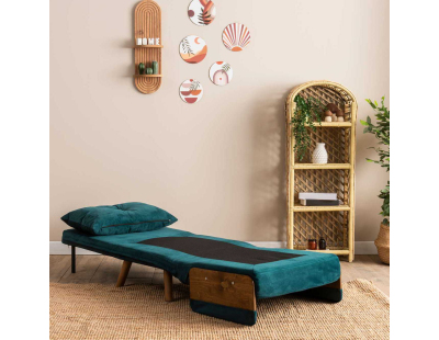 Fauteuil convertible Cosmo Single (Vert pétrole)