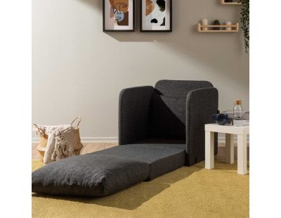Fauteuil convertible en tissu Saga (Gris foncé)