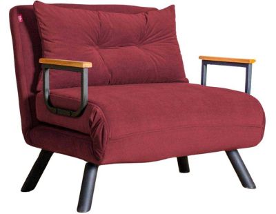 Fauteuil convertible en tissu Sando (Bordeaux)