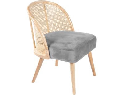 Fauteuil cosy effet velours Gaspard (Gris)