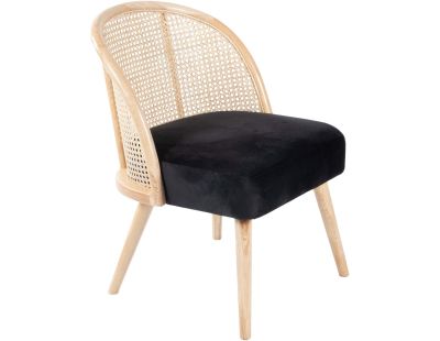 Fauteuil cosy effet velours Gaspard (Noir)