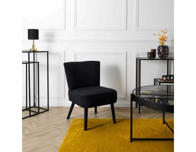 Fauteuil crapaud  en tissu Giulia (Noir)