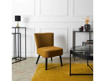Fauteuil crapaud  en tissu Giulia (Jaune moutarde)