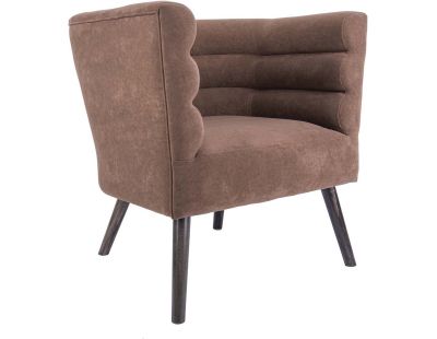 Fauteuil design en velours et bois Explicit (Chocolat)