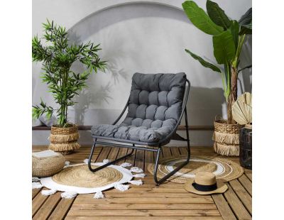 Fauteuil détente de jardin en métal Dolce vita (Gris)