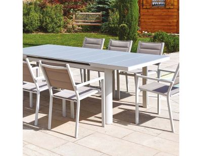 Fauteuil empilable en aluminium Ibiza (Gris perle)