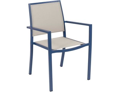 Fauteuil empilable en aluminium Santorin (Gris bleuté)