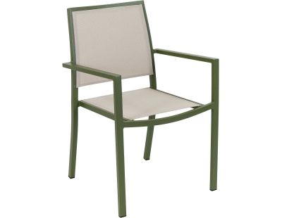 Fauteuil empilable en aluminium Santorin (Kaki)