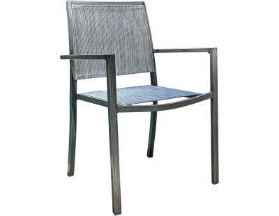 Fauteuil empilable en aluminium Santorin (Teck grisé)