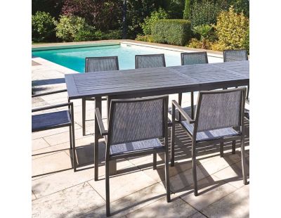 Fauteuil empilable en aluminium Santorin (Teck grisé)