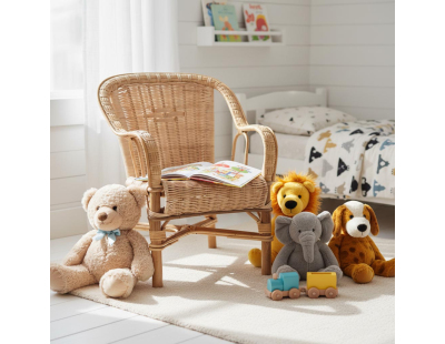 Fauteuil enfant en rotin Loni (Naturel)