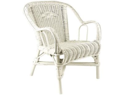 Fauteuil enfant en rotin Loni (Blanc)