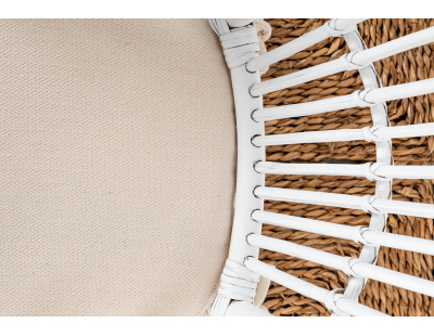 Fauteuil enfant en rotin laqué blanc Putih