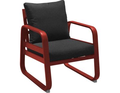 Fauteuil extérieur lounge en aluminium Tonio (Rouge)