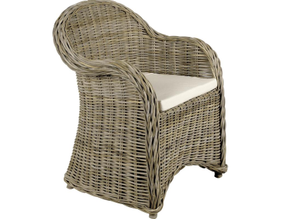 Fauteuil gris en poelet Arthur