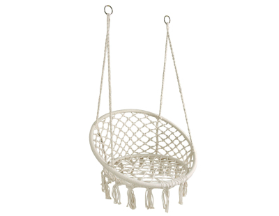 Fauteuil hamac rond en coton et métal