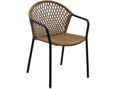Fauteuil de jardin en aluminium et résine Capri (Noir et bronze)