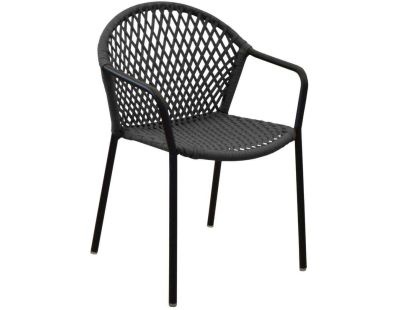 Fauteuil de jardin en aluminium et résine Capri (Noir et anthracite)