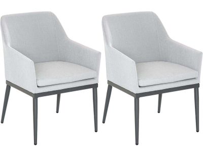 Fauteuil de jardin en aluminium et textilène (Lot de 2) (Anthracite et gris perle)