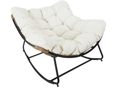 Fauteuil de jardin à bascule avec coussin Tulum