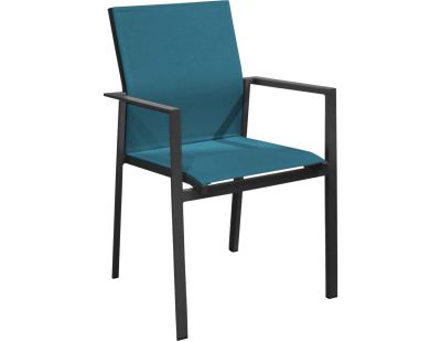 Fauteuil de jardin empilable Delia (Graphite, Bleu)