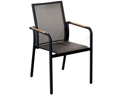 Fauteuil de jardin empilable en aluminium Aroha (Graphite)