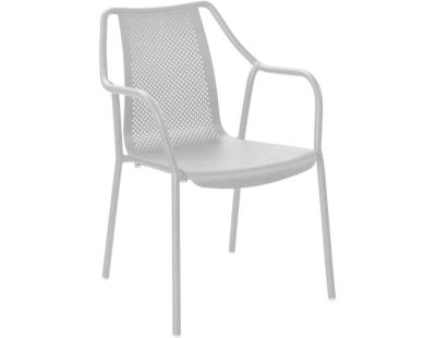 Fauteuil de jardin empilable en aluminium Bari (Blanc)